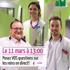 Posez vos questions sur les reins en direct via notre Facebook Live Q&A Posez vos questions sur les reins en direct via notre Facebook Live Q&A